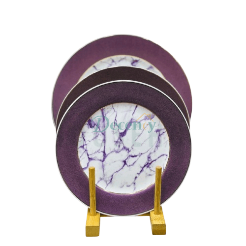 18-Piece Bone China Dinner Set –  Purple Marble