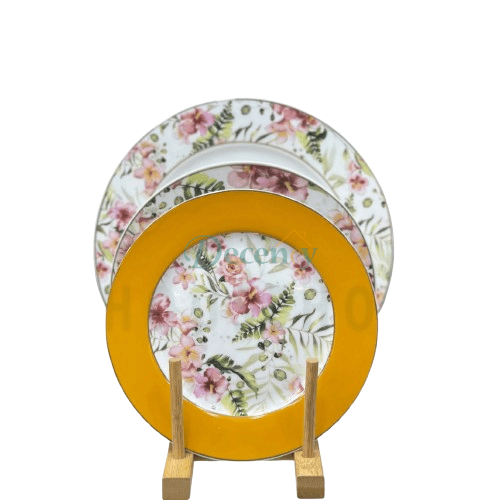 18-Piece Bone China Dinner Set –  White & Gold