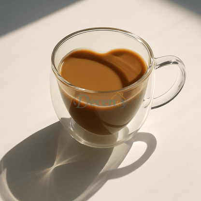 Double Wall Glass Mug | Heart Shape