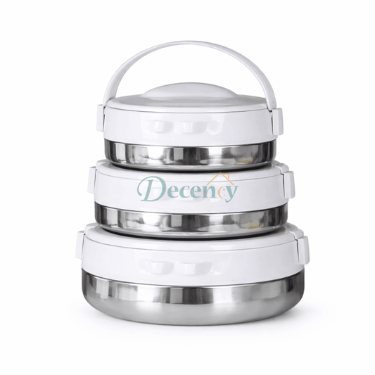 Hot Pot Casserole Set – 3 Pcs White Insulated Set