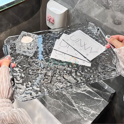 Luxury Acrylic Crystal Vanity Tray with Handles