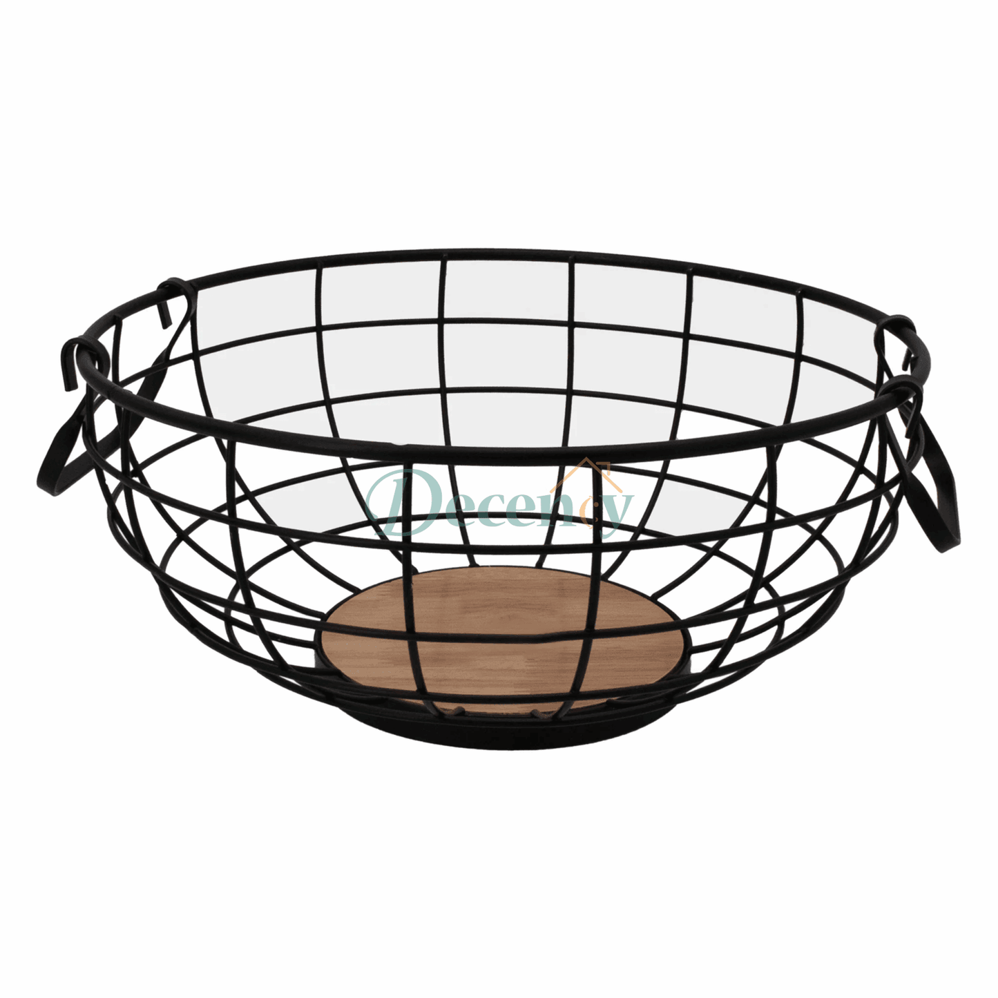 Royal Wooden Base Fruit Basket – Premium Metal ( Black )