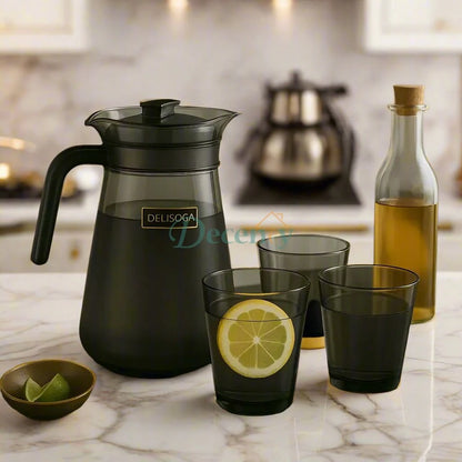 Premium 7-Piece Charcoal-Tinted Glassware