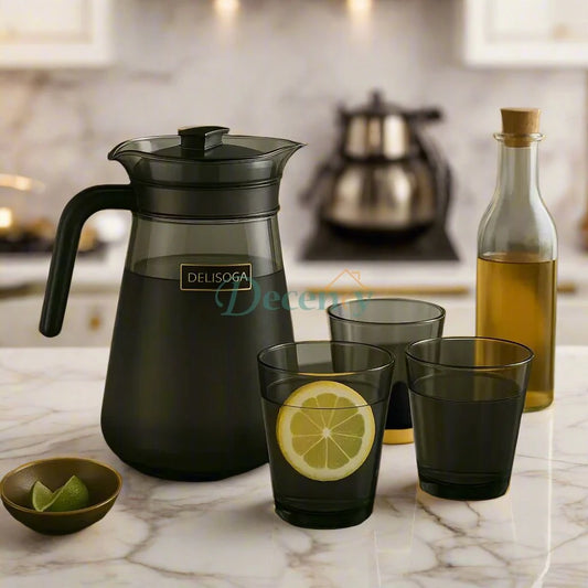 Premium 7-Piece Charcoal-Tinted Glassware
