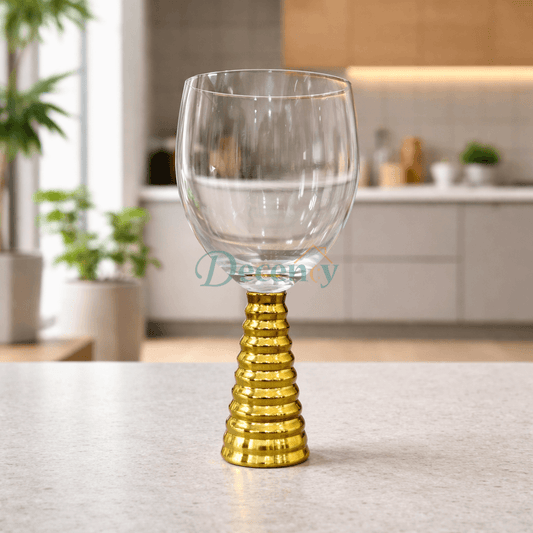 Screw Champagne Goblets Glass - Silver & Gold  | 6 Pcs