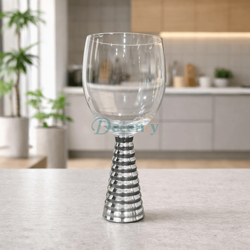 Screw Champagne Goblets Glass - Silver & Gold  | 6 Pcs