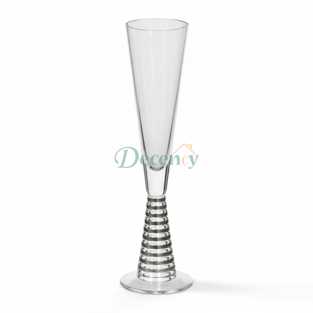 Screw Champagne Flutes Glass - Silver | 6 Pcs