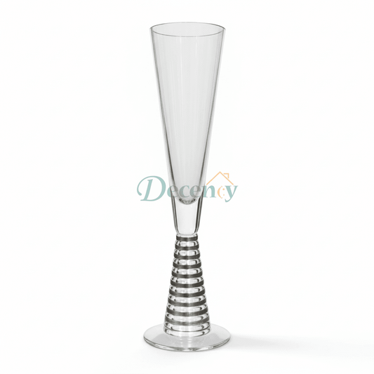 Screw Champagne Flutes Glass - Silver | 6 Pcs