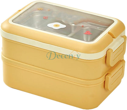 Stainless Steel Insulated Lunch Box 2 Compartment Tiffin for Kids/Office