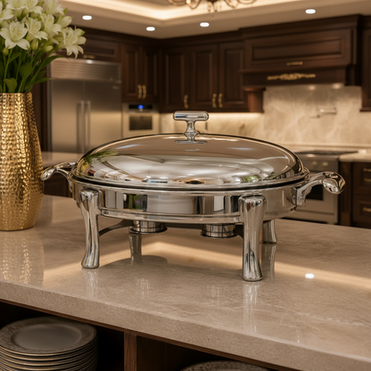 3L Stainless Steel Round Chafing Dish Serving Platter