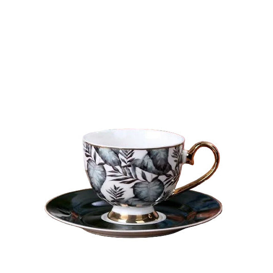 Johnson Brothers  green and white leafy -12-Piece Elegant Cups & Saucers