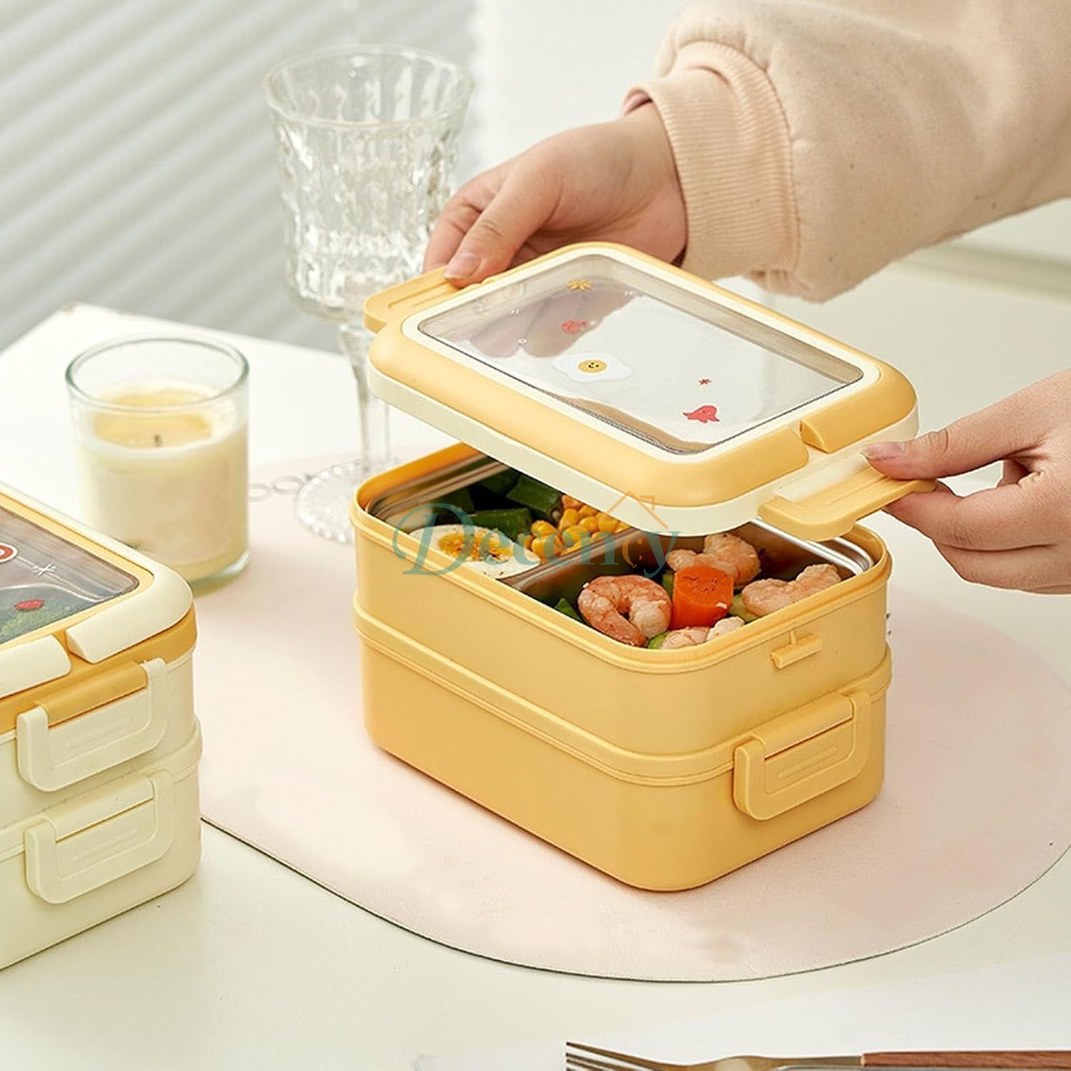 Stainless Steel Insulated Lunch Box 2 Compartment Tiffin for Kids/Office