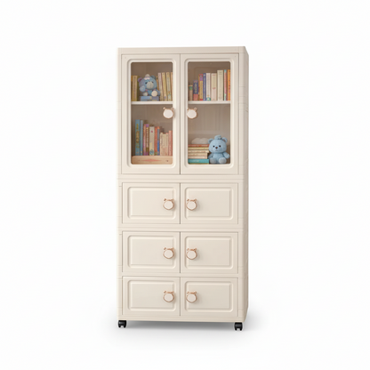 Luxury Kids Multi-Layer Storage Cabinet with Display Doors & Drawers - Model 2