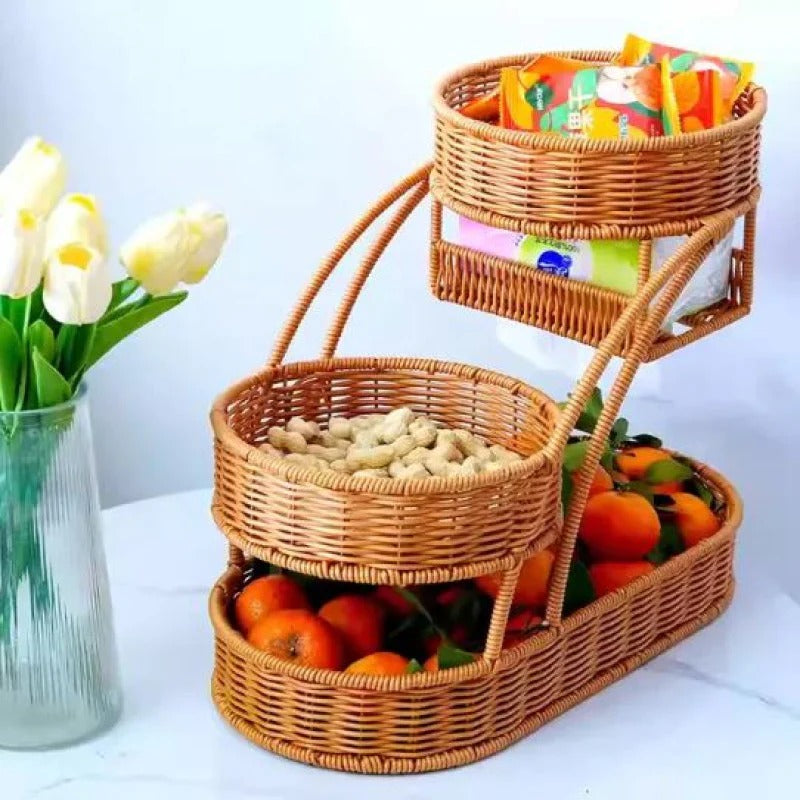 Rattan Fruit Rack Creative Multi-layer Fruit Basket