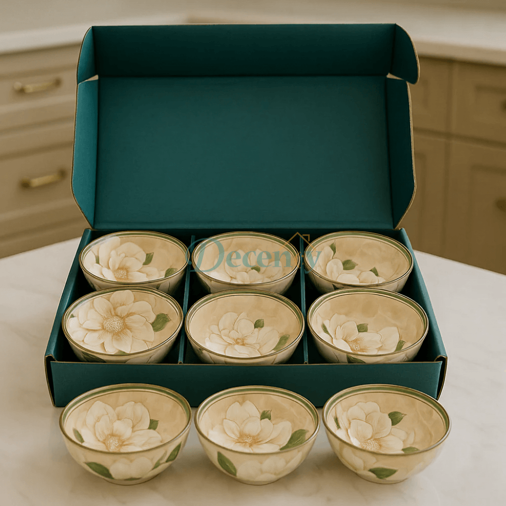 Elegant Ceramic Dessert & Snack Bowl Set – 6-Piece