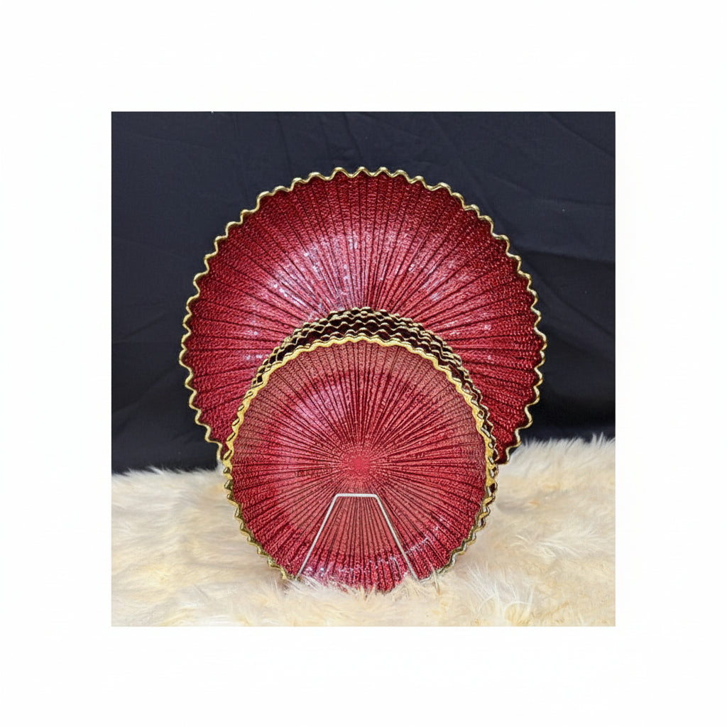 Gold & Red line 7 pcs Cake Set