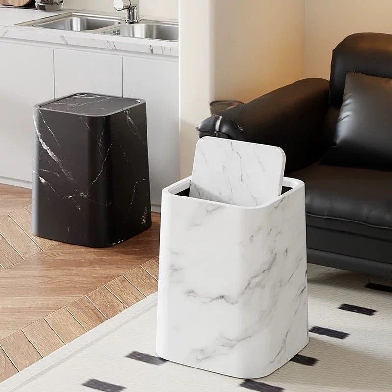 Elegant Marble Design Trash Can