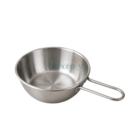 Premium Silver Stainless Steel Rice Bowl with Handle