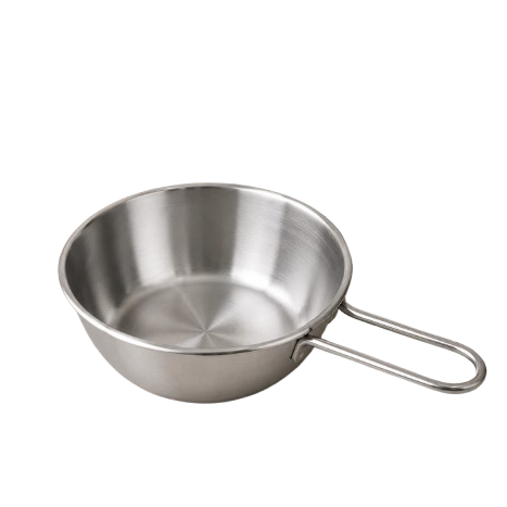 Premium Silver Stainless Steel Rice Bowl with Handle