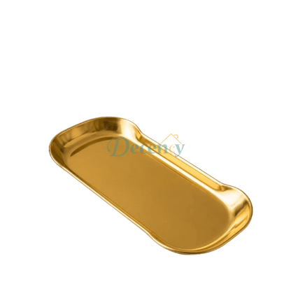 Premium Oval Serving Tray with Elegant Gold Finish