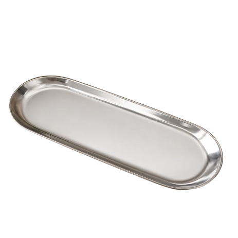 Premium Oval Long Serving Tray – Elegant Silver Finish