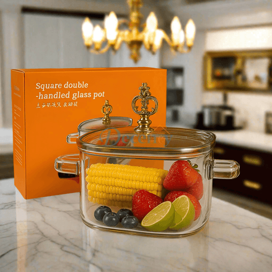 CrystalTherm Glass Pot – 2.2L Premium Heat & Cold Safe Cookware