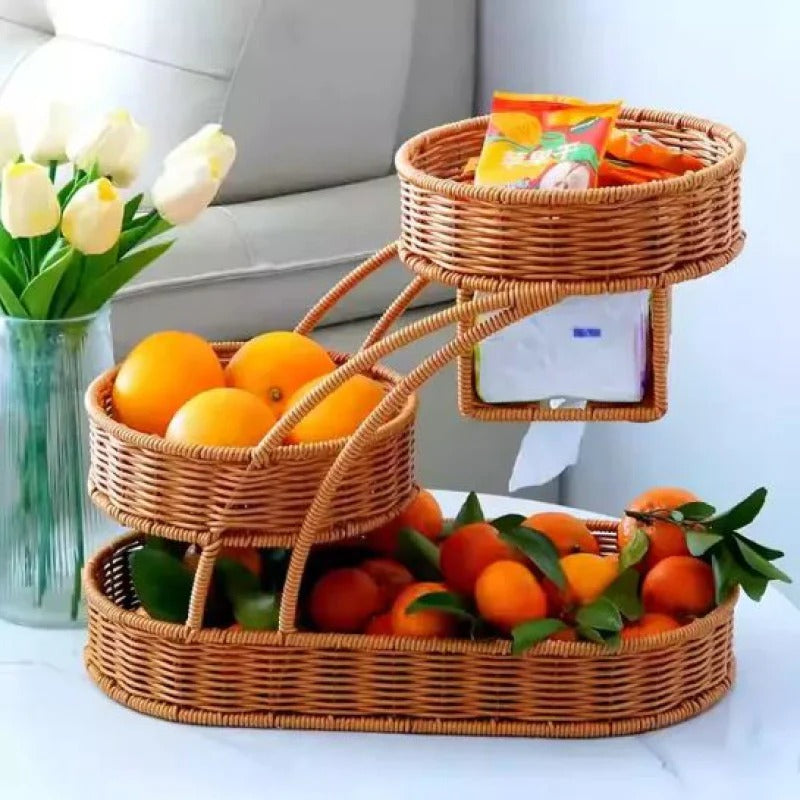 Rattan Fruit Rack Creative Multi-layer Fruit Basket
