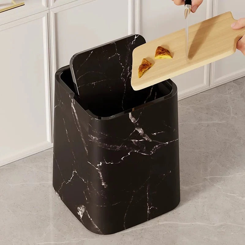 Elegant Marble Design Trash Can