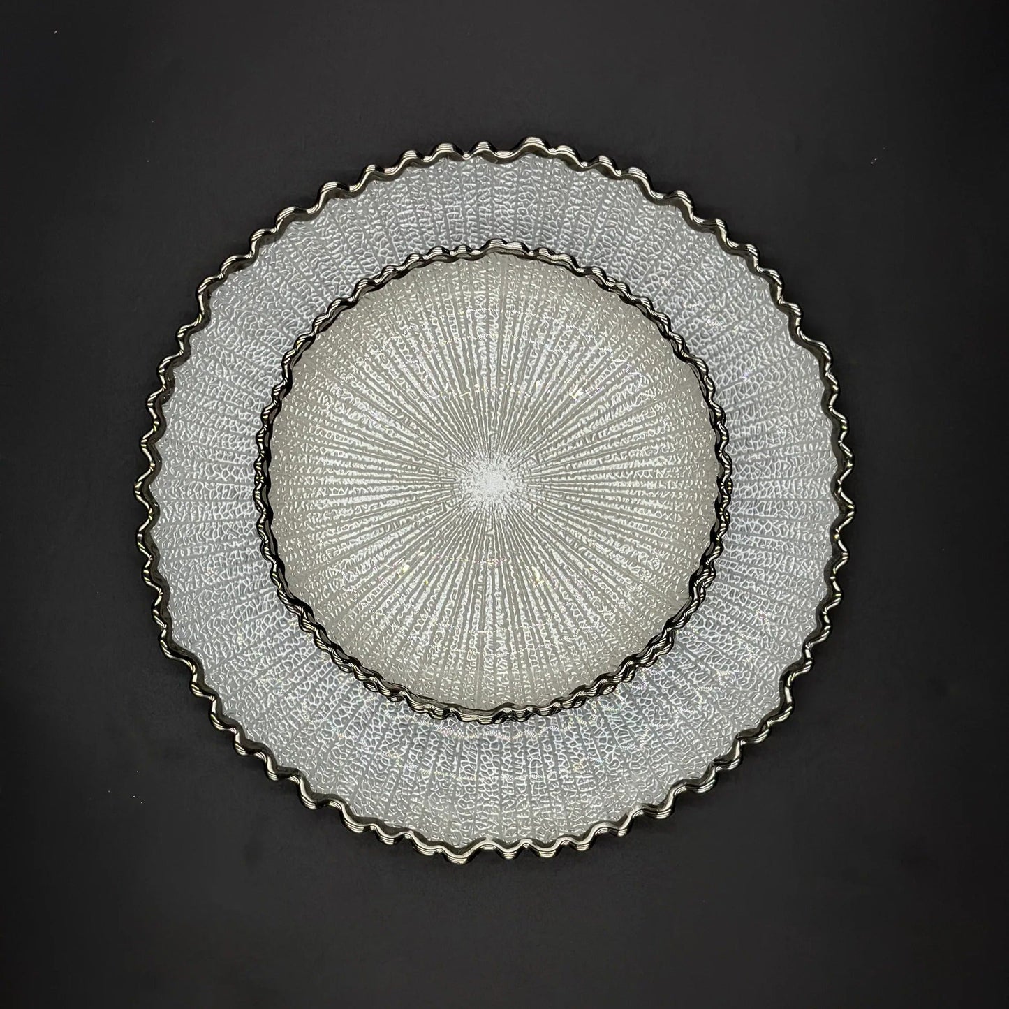 7 Pcs Glass Turkish Cake Set - White