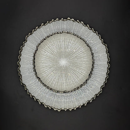 7 Pcs Glass Turkish Cake Set - White