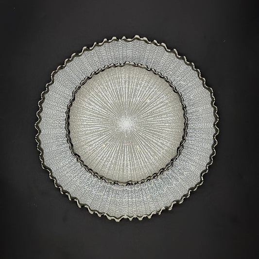 7 Pcs Glass Turkish Cake Set - White