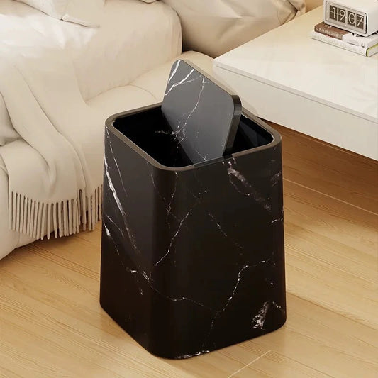 Elegant Marble Design Trash Can