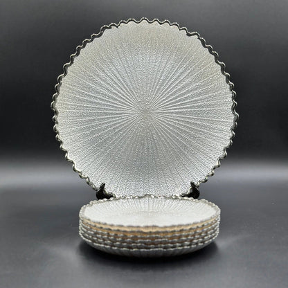 7 Pcs Glass Turkish Cake Set - White