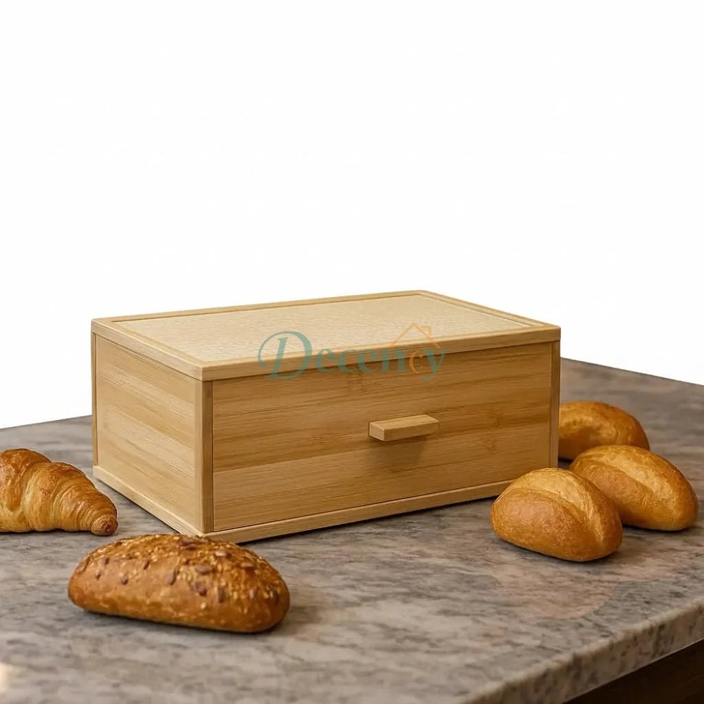 Bamboo Bread Box With Bamboo Cover – Decency