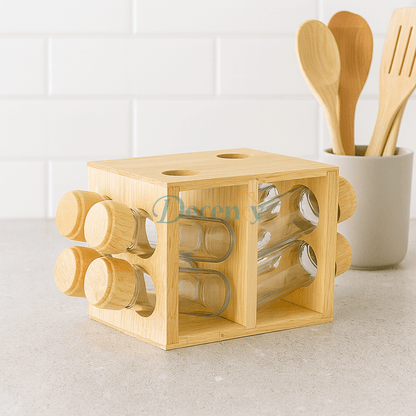 Shengya 8 Pieces Wooden Spice Rack