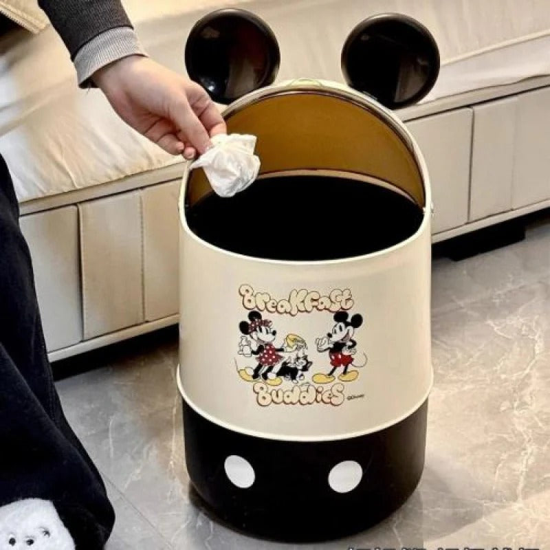 Portable Paper Bin Disney Mickey Mouse Cute Trash Can