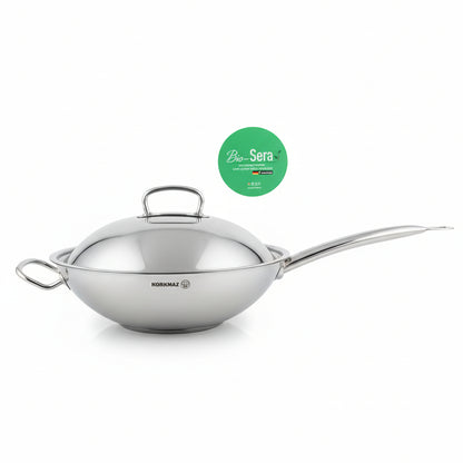 KORKMAZ Proline Wok with Auxiliary Handle 32x9cm Satin