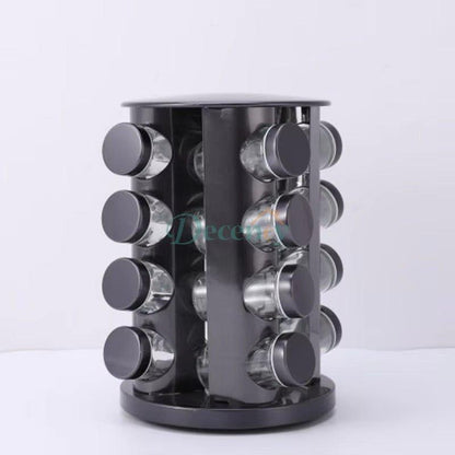 16 & 12  Pcs Stainless Steel Black Spice Jars