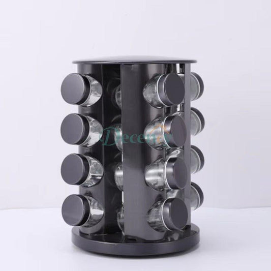 16 & 12  Pcs Stainless Steel Black Spice Jars