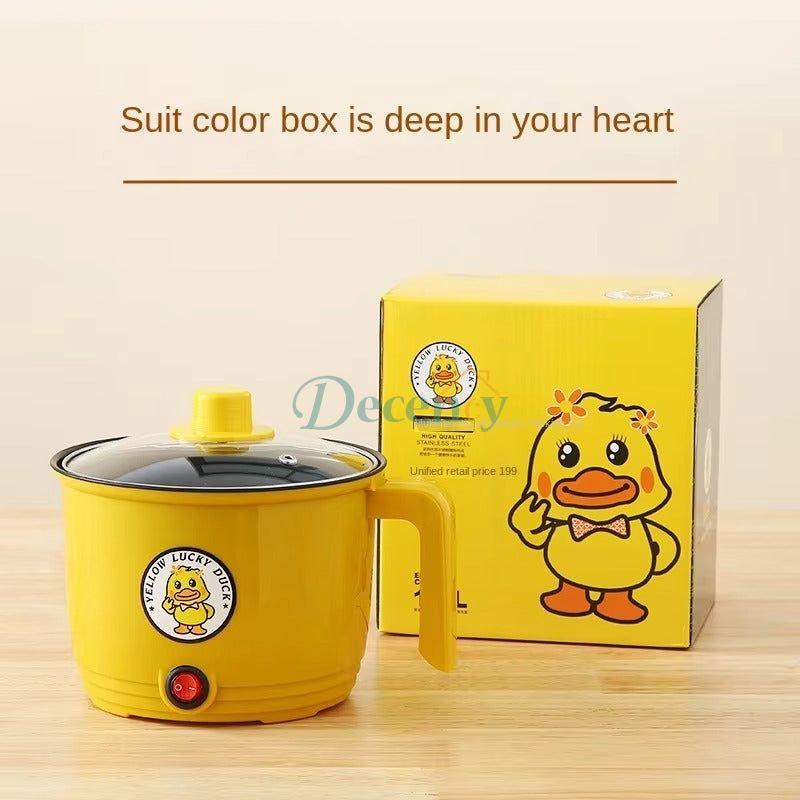 Yellow Duck Electric Mini Cooking Pot with Steamer and Non-Stick Coating for Noodles in Pakistan