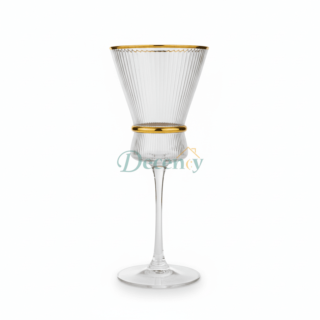Crystal Golden Champagne Goblets | 6 Pcs