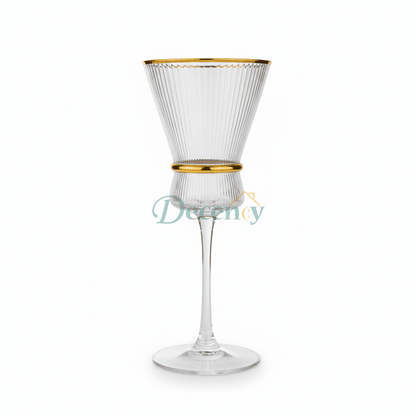 Crystal Golden Champagne Goblets | 6 Pcs