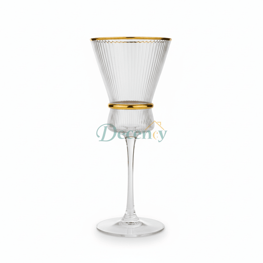 Crystal Golden Champagne Goblets | 6 Pcs