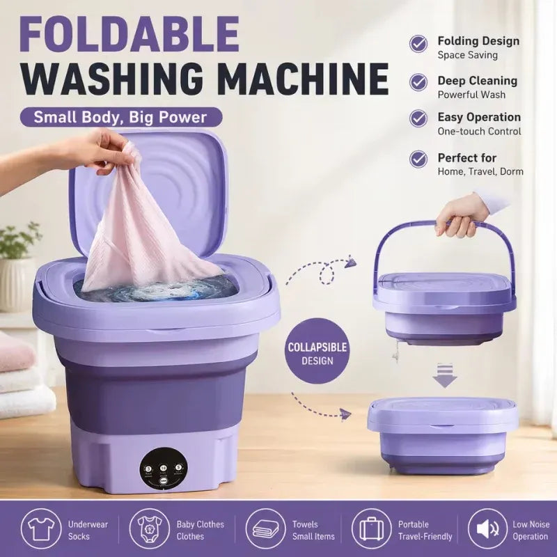 Portable Folding Washing Machine - Mini Travel Washer