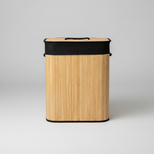 HOMEDELUX RECTANGULAR BAMBOO LAUNDRY BASKET