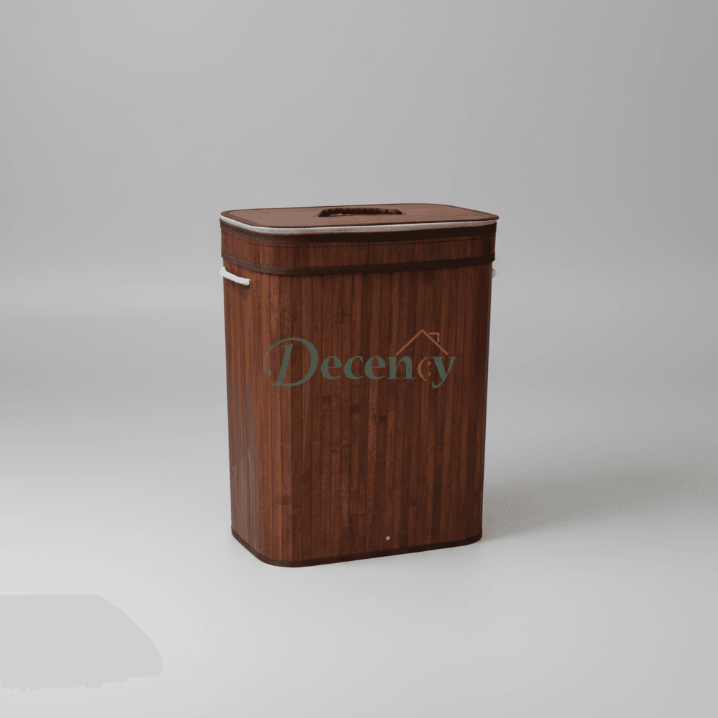 HOMEDELUX RECTANGULAR BAMBOO LAUNDRY BASKET