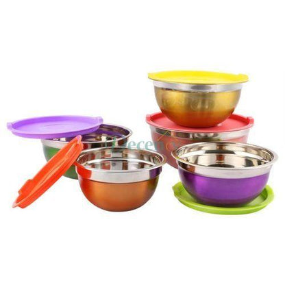 Stainless Steel Colourful 5pcs Bowl Set