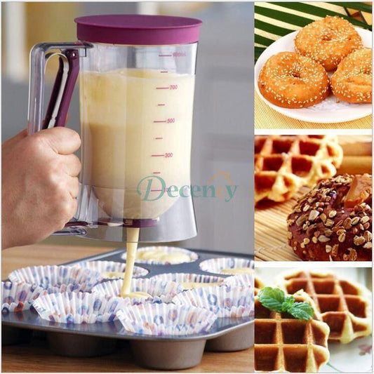 Manual Pancake Batter Dispenser for No-Mess Baking (Clear Plastic)