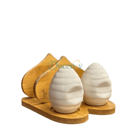 Egg Shape Salt & Pepper With Napkin holder