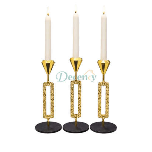Premium Metal Candle Holder Set (3-Pack)